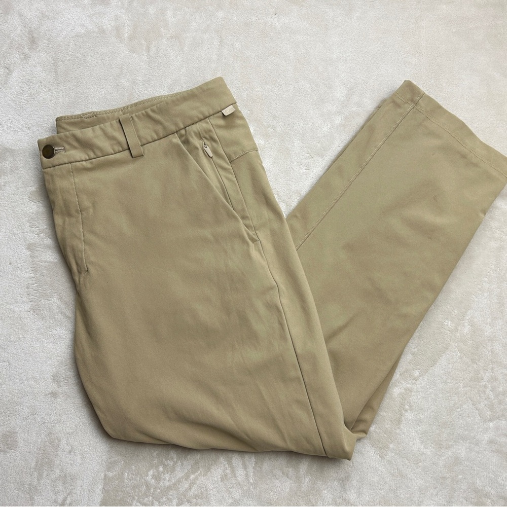 Lululemon Commission Pants Mens 32x26 Khaki Tan Slim Fit Athleisure